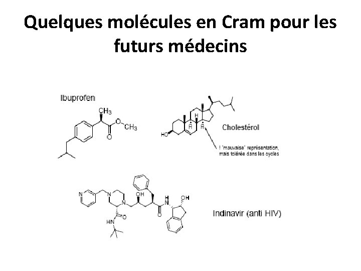 Quelques molécules en Cram pour les futurs médecins Quelques molécules en Cram pour les futurs médecins