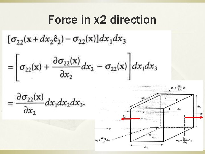 Force in x 2 direction 