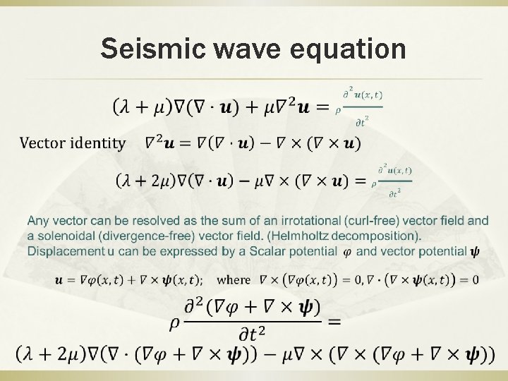 Seismic wave equation 