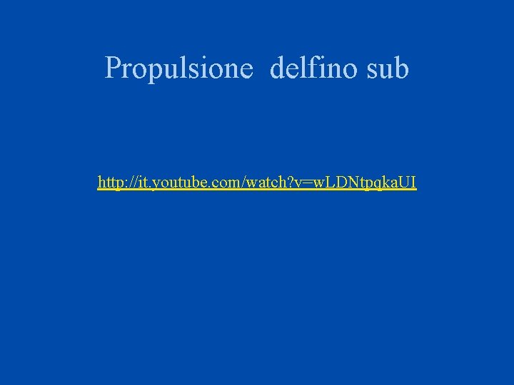 Propulsione delfino sub http: //it. youtube. com/watch? v=w. LDNtpqka. UI 