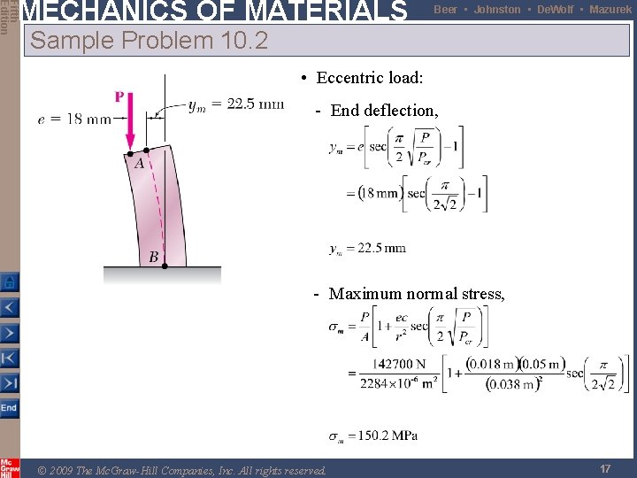 Fifth Edition MECHANICS OF MATERIALS Beer • Johnston • De. Wolf • Mazurek Sample