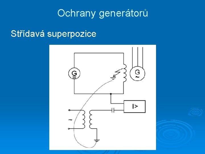Ochrany generátorů Střídavá superpozice 