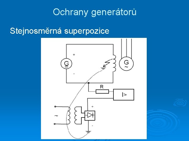 Ochrany generátorů Stejnosměrná superpozice 