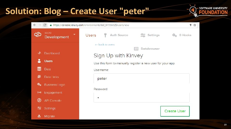 Solution: Blog – Create User "peter" 23 