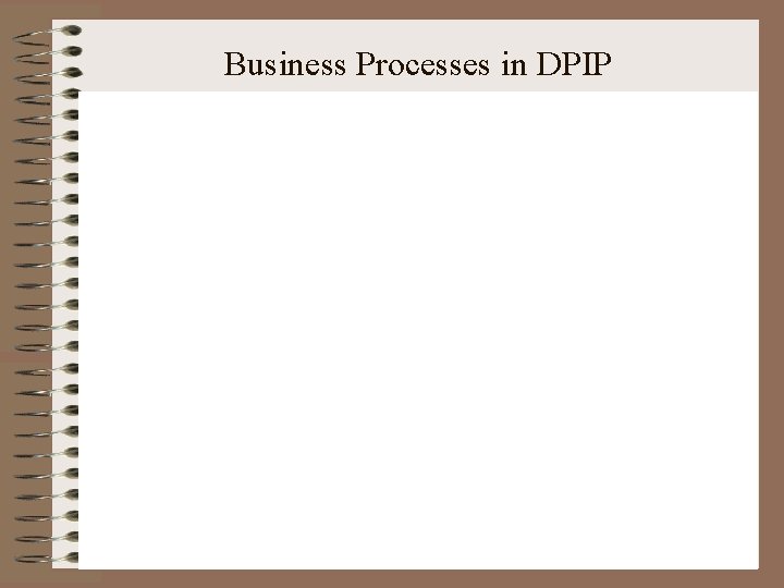 Business Processes in DPIP 