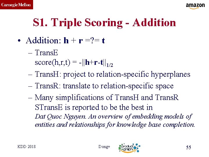 CMU SCS S 1. Triple Scoring - Addition • Addition: h + r =?