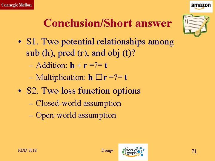 CMU SCS Conclusion/Short answer • S 1. Two potential relationships among sub (h), pred