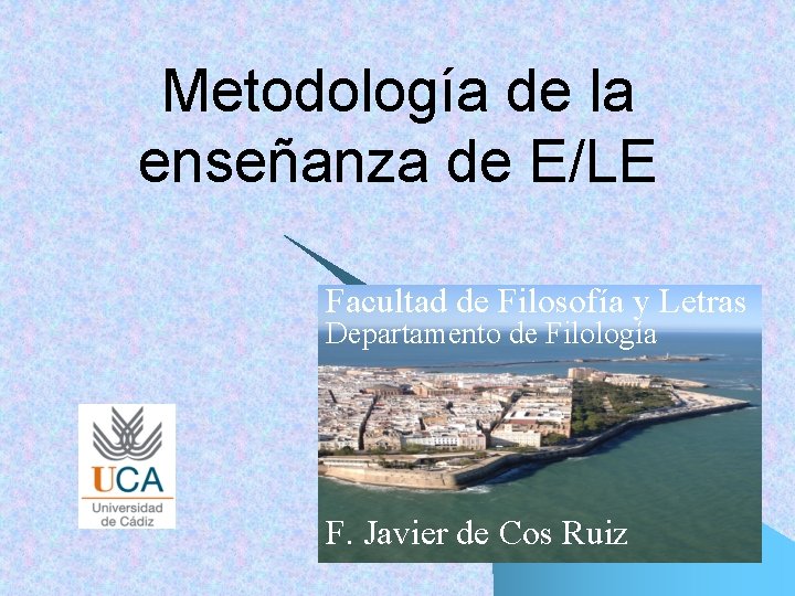 Metodología de la enseñanza de E/LE Facultad de Filosofía y Letras Departamento de Filología