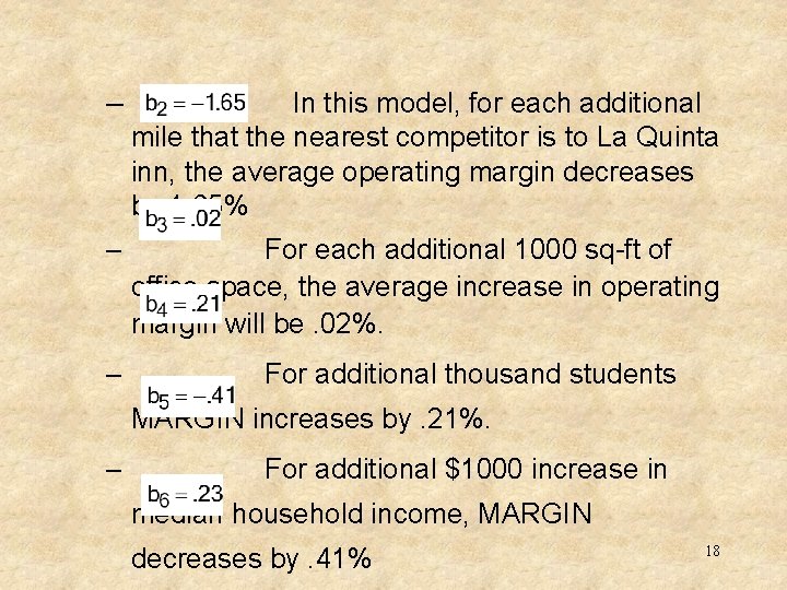 – In this model, for each additional mile that the nearest competitor is to