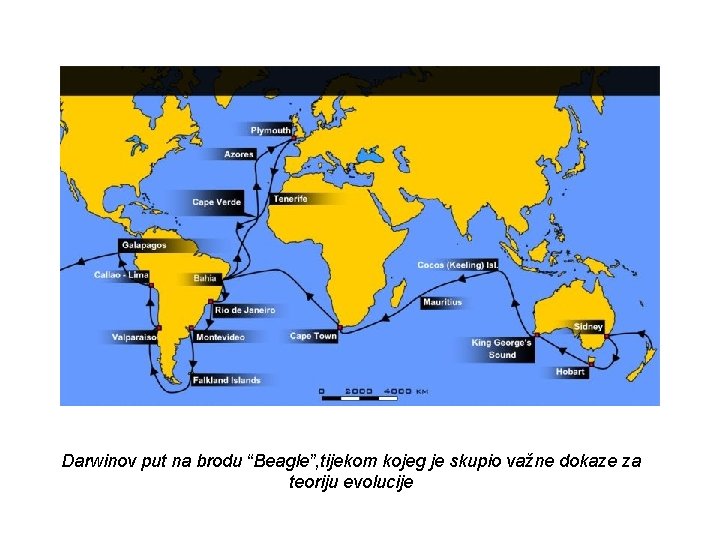 Darwinov put na brodu “Beagle”, tijekom kojeg je skupio važne dokaze za teoriju evolucije