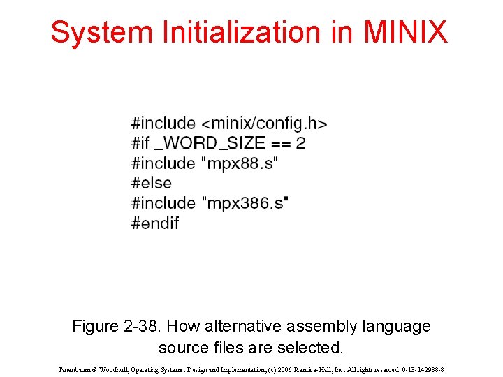 System Initialization in MINIX Figure 2 -38. How alternative assembly language source files are
