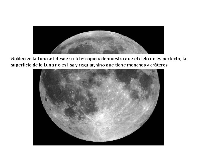 Galileo ve la Luna así desde su telescopio y demuestra que el cielo no