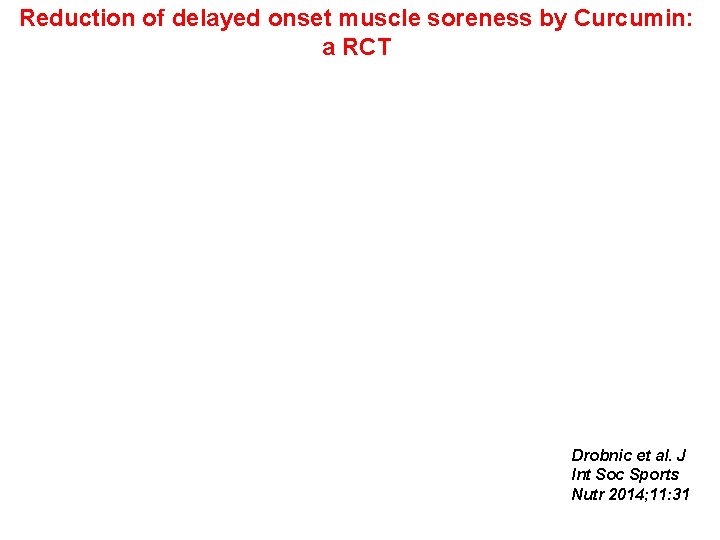 Reduction of delayed onset muscle soreness by Curcumin: a RCT Drobnic et al. J