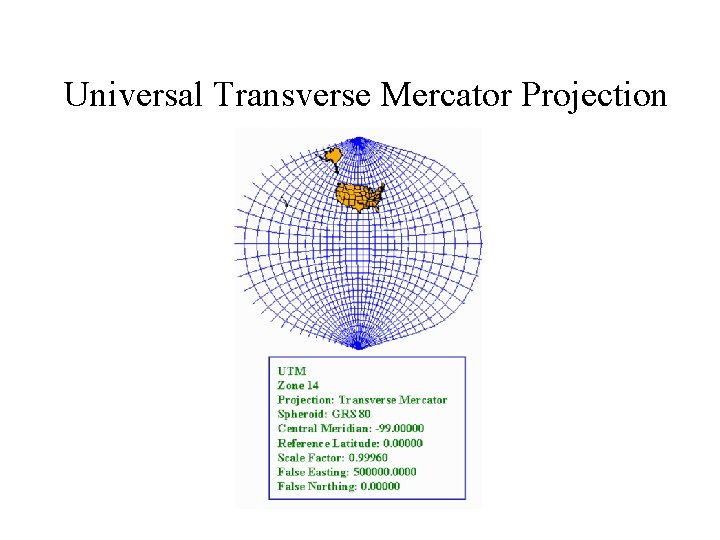 Universal Transverse Mercator Projection Universal Transverse Mercator Projection