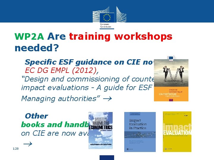 WP 2 A Are training workshops needed? • Specific ESF guidance on CIE now