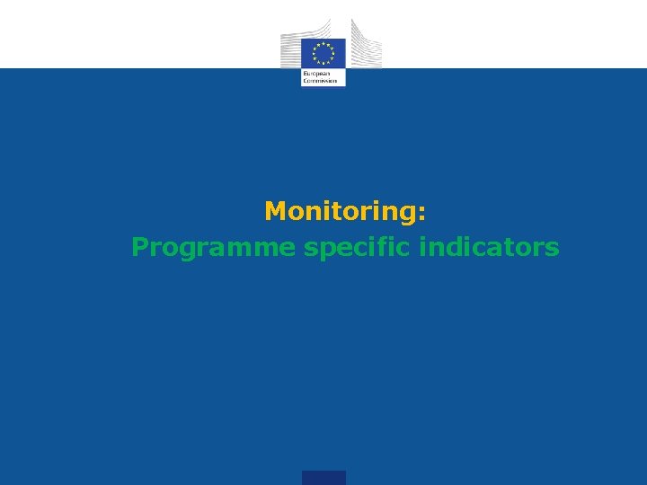 Monitoring: Programme specific indicators 