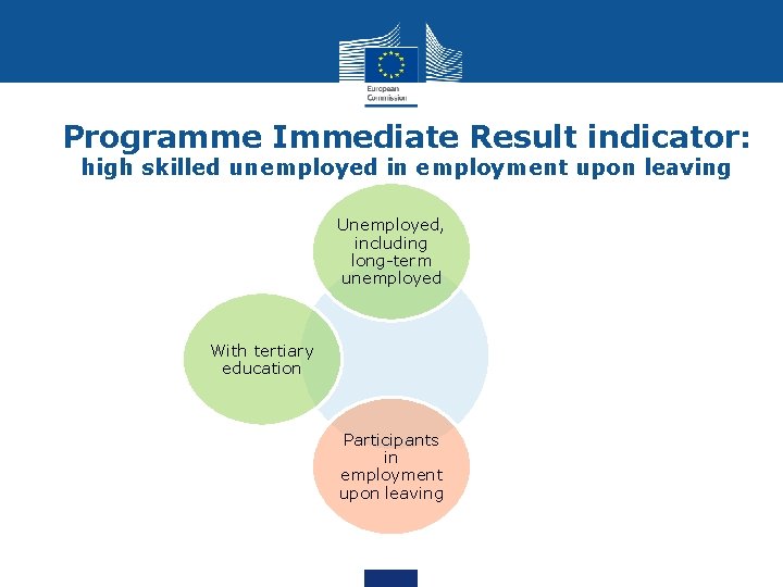 Programme Immediate Result indicator: high skilled unemployed in employment upon leaving Unemployed, including long-term