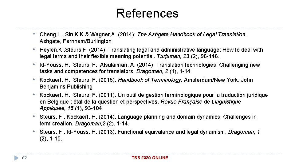References 52 Cheng, L. , Sin, K. K & Wagner, A. (2014): The Ashgate