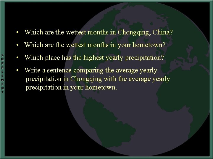  • Which are the wettest months in Chongqing, China? • Which are the