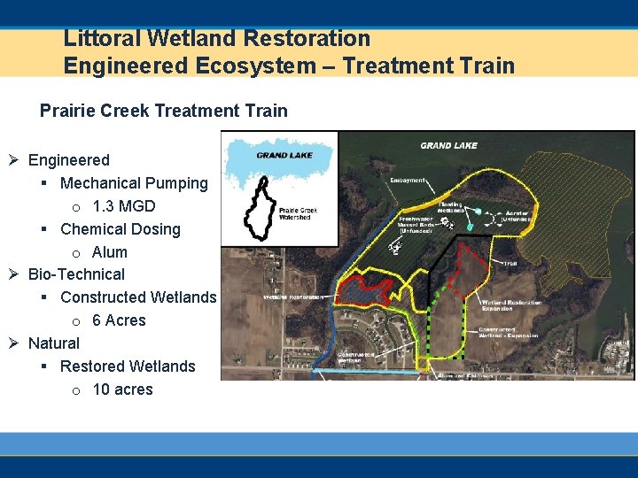 Littoral Wetland Restoration Engineered Ecosystem – Treatment Train Prairie Creek Treatment Train Ø Engineered