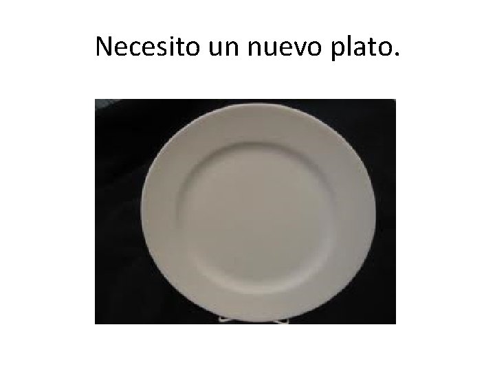 Necesito un nuevo plato. 