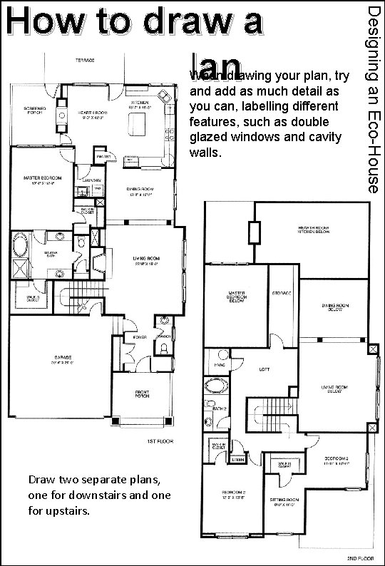 When drawing your plan, try and add as much detail as you can, labelling