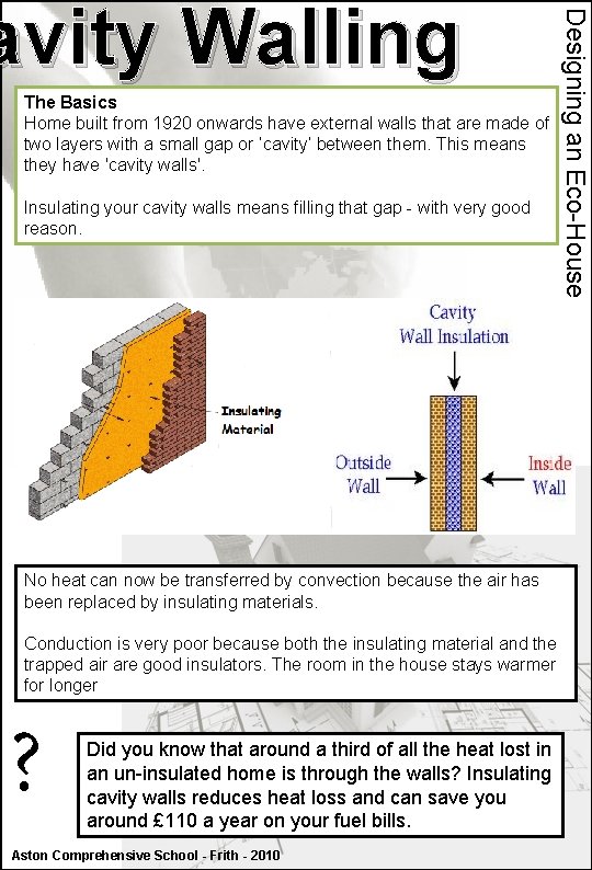 The Basics Home built from 1920 onwards have external walls that are made of