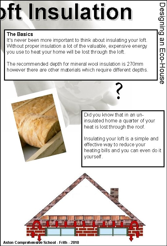The Basics It's never been more important to think about insulating your loft. Without