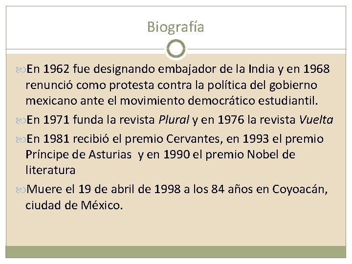 Biografía En 1962 fue designando embajador de la India y en 1968 renunció como