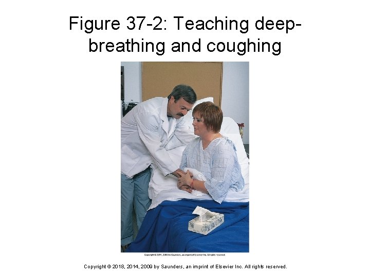 Figure 37 -2: Teaching deepbreathing and coughing Copyright © 2018, 2014, 2009 by Saunders,