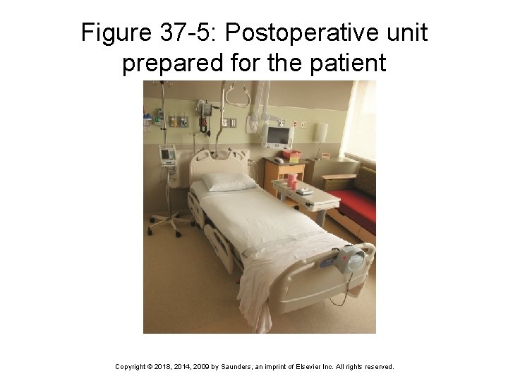 Figure 37 -5: Postoperative unit prepared for the patient Copyright © 2018, 2014, 2009