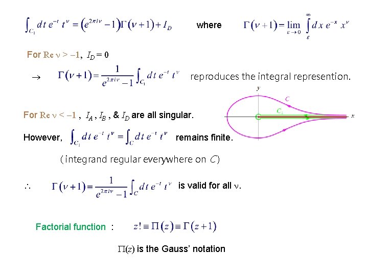 where For Re > 1, ID = 0 reproduces the integral represention. For Re