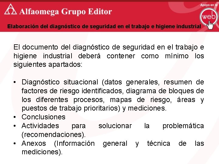 Elaboración del diagnóstico de seguridad en el trabajo e higiene industrial El documento del