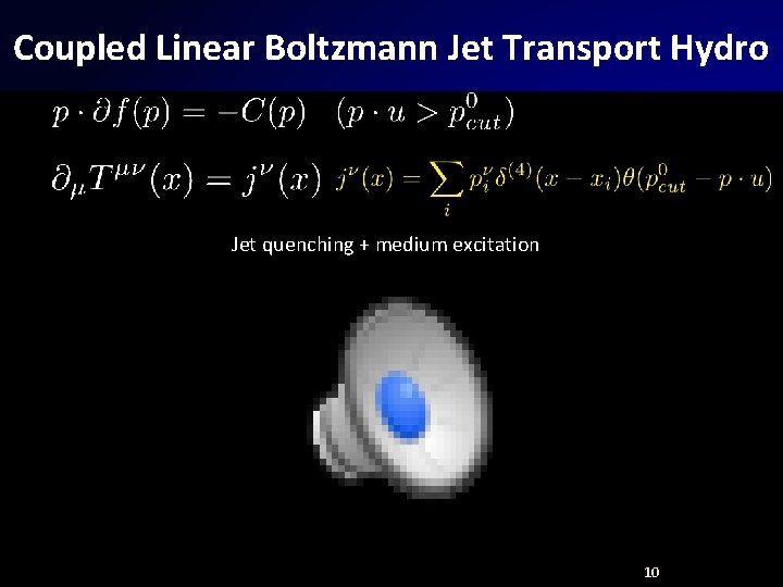 Coupled Linear Boltzmann Jet Transport Hydro Jet quenching + medium excitation 10 