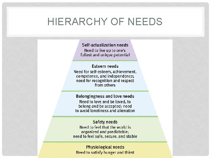 HIERARCHY OF NEEDS 