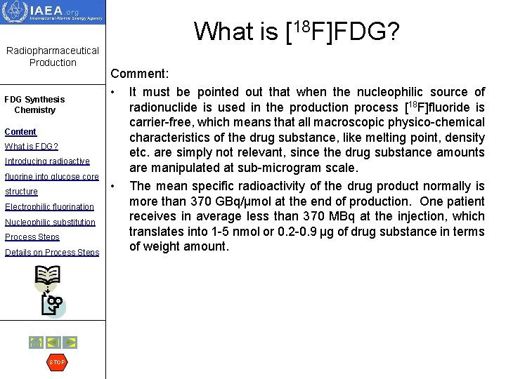 What is [18 F]FDG? Radiopharmaceutical Production FDG Synthesis Chemistry Content What is FDG? Introducing