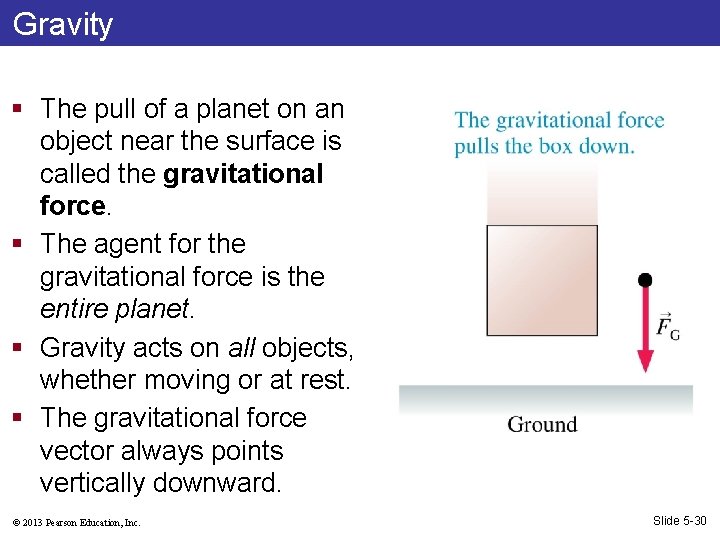 Gravity § The pull of a planet on an object near the surface is