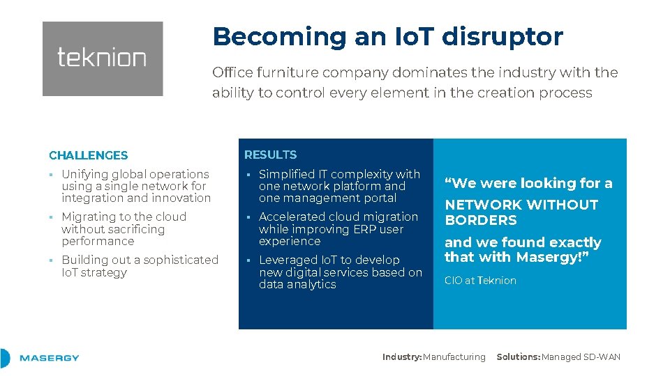 Becoming an Io. T disruptor Office furniture company dominates the industry with the ability