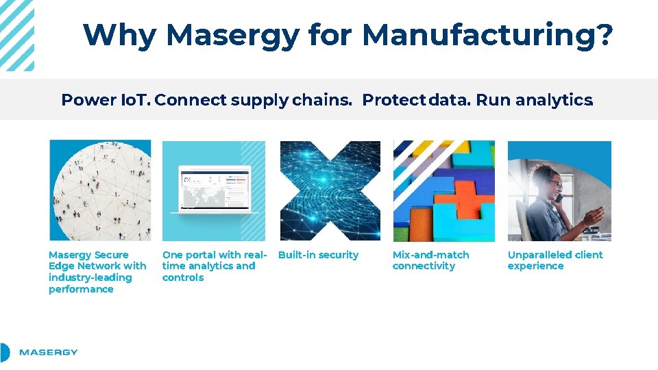 Why Masergy for Manufacturing? Power Io. T. Connect supply chains. Protect data. Run analytics.