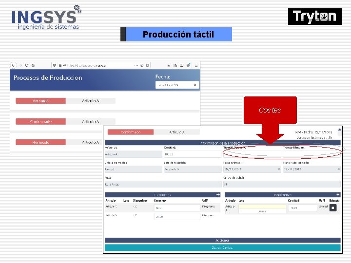 Producción táctil Costes 