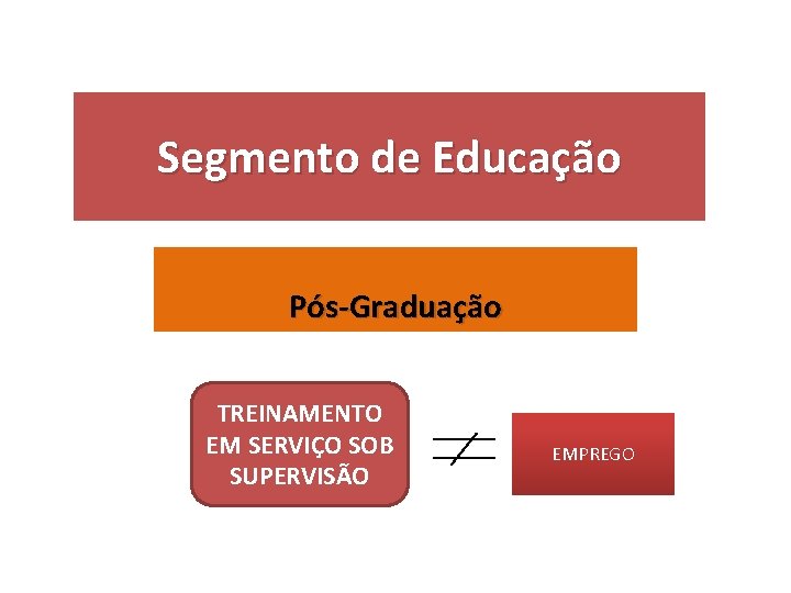 Segmento de Educação Pós-Graduação TREINAMENTO EM SERVIÇO SOB SUPERVISÃO EMPREGO 
