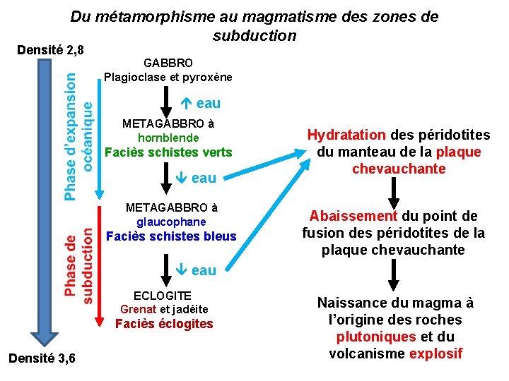 Mtamorphisme densit subduction et magmatisme Mtamorphisme Mtagabbro Eclogite