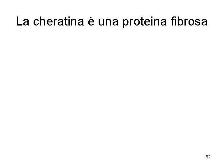 La cheratina è una proteina fibrosa 52 