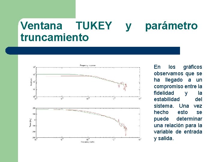 Ventana TUKEY truncamiento y parámetro En los gráficos observamos que se ha llegado a