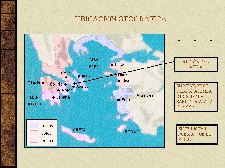 UBICACIÓN GEOGRAFICA REGIÓN DEL ATICA SU NOMBRE SE DEBE A ATENEA DIOSA DE LA