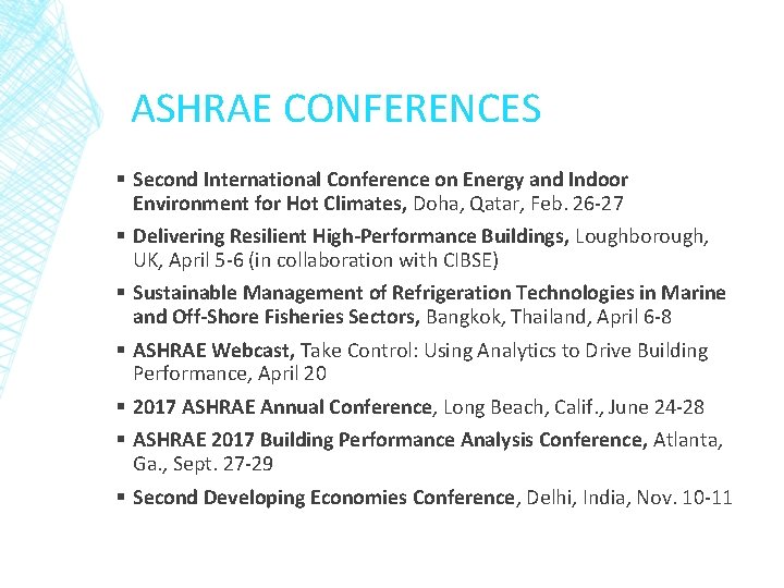 ASHRAE CONFERENCES § Second International Conference on Energy and Indoor Environment for Hot Climates,