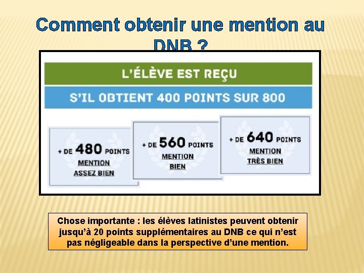 Comment obtenir une mention au DNB ? Chose importante : les élèves latinistes peuvent Comment obtenir une mention au DNB ? Chose importante : les élèves latinistes peuvent