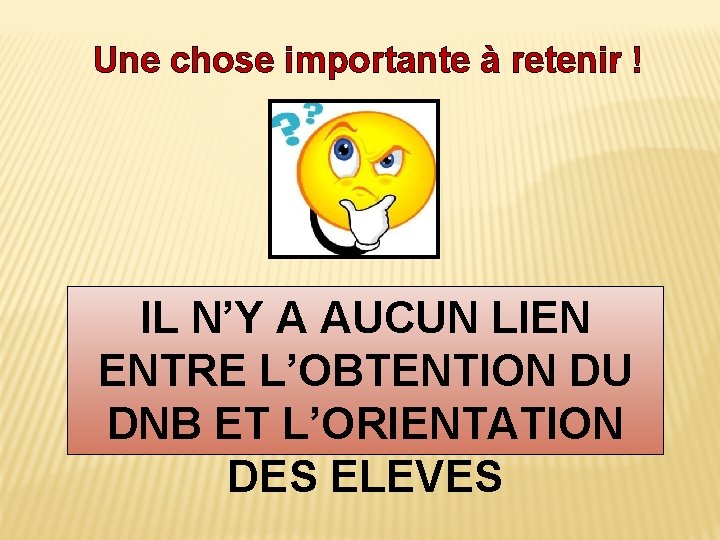 Une chose importante à retenir ! IL N’Y A AUCUN LIEN ENTRE L’OBTENTION DU Une chose importante à retenir ! IL N’Y A AUCUN LIEN ENTRE L’OBTENTION DU