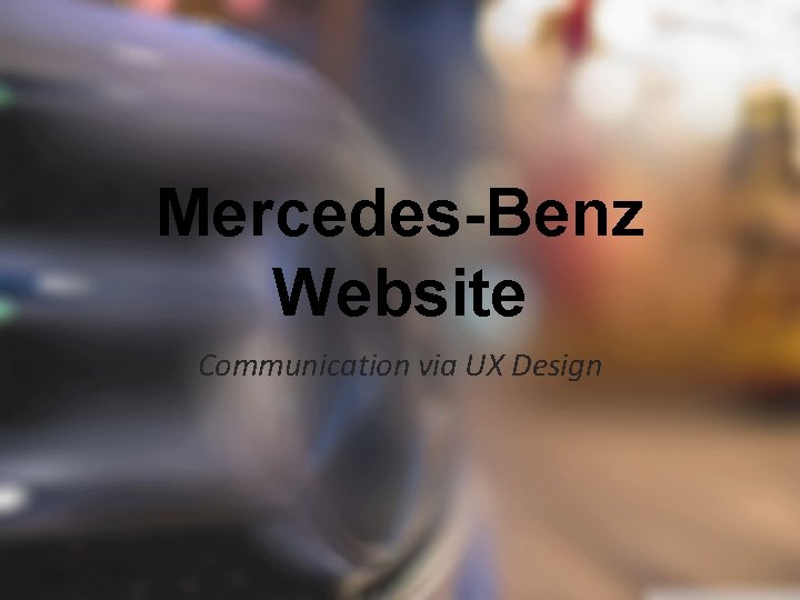 Mercedes-Benz Website Communication via UX Design 