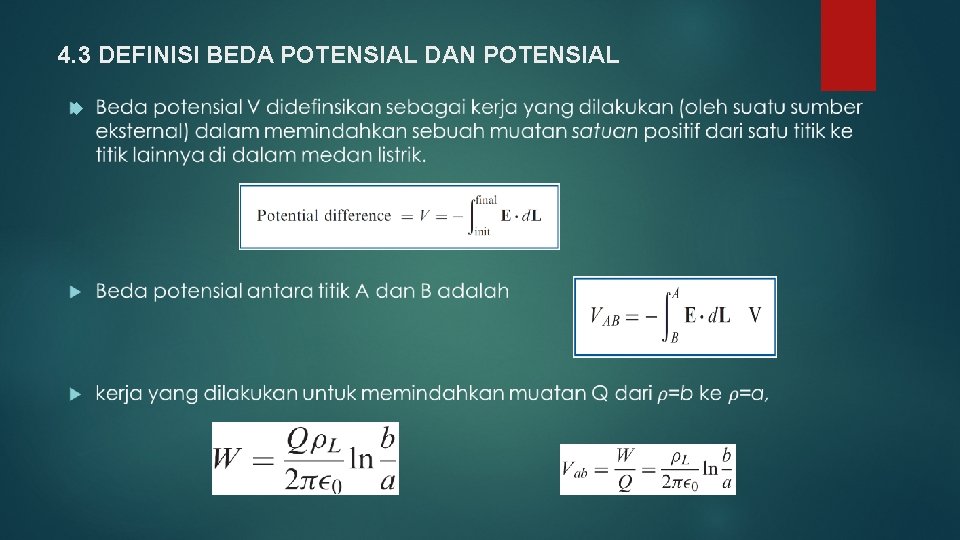 4. 3 DEFINISI BEDA POTENSIAL DAN POTENSIAL 